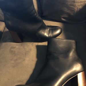 Merona Shoes - Black booties with brown heels Merona Shoes - Black booties with brown heels